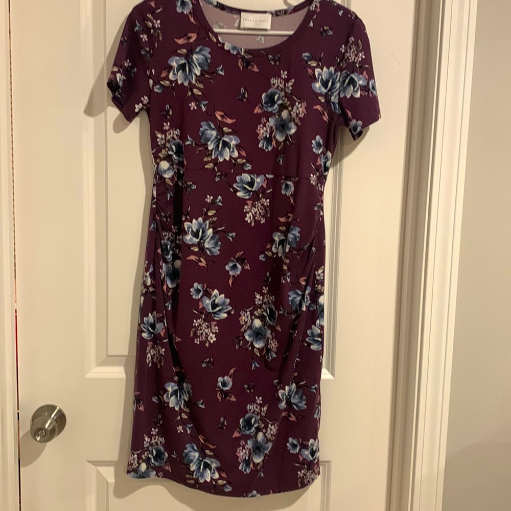 French Grey maternity dress